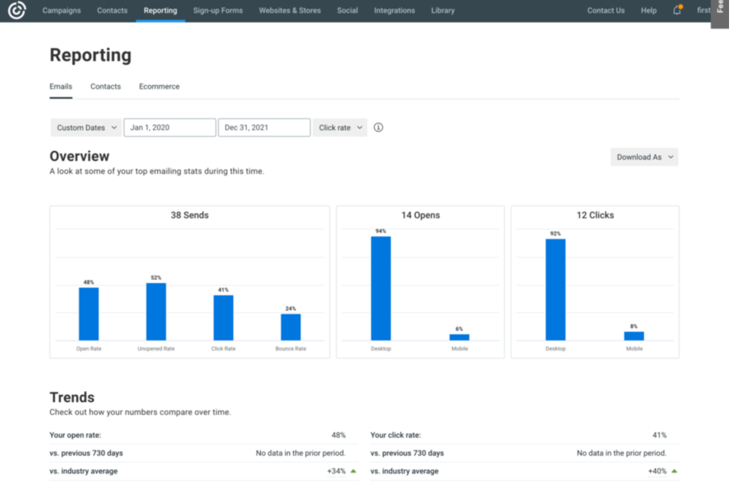 Constant Contact screenshot - 20 Best Ecommerce Apps to Grow Your Store in 2026