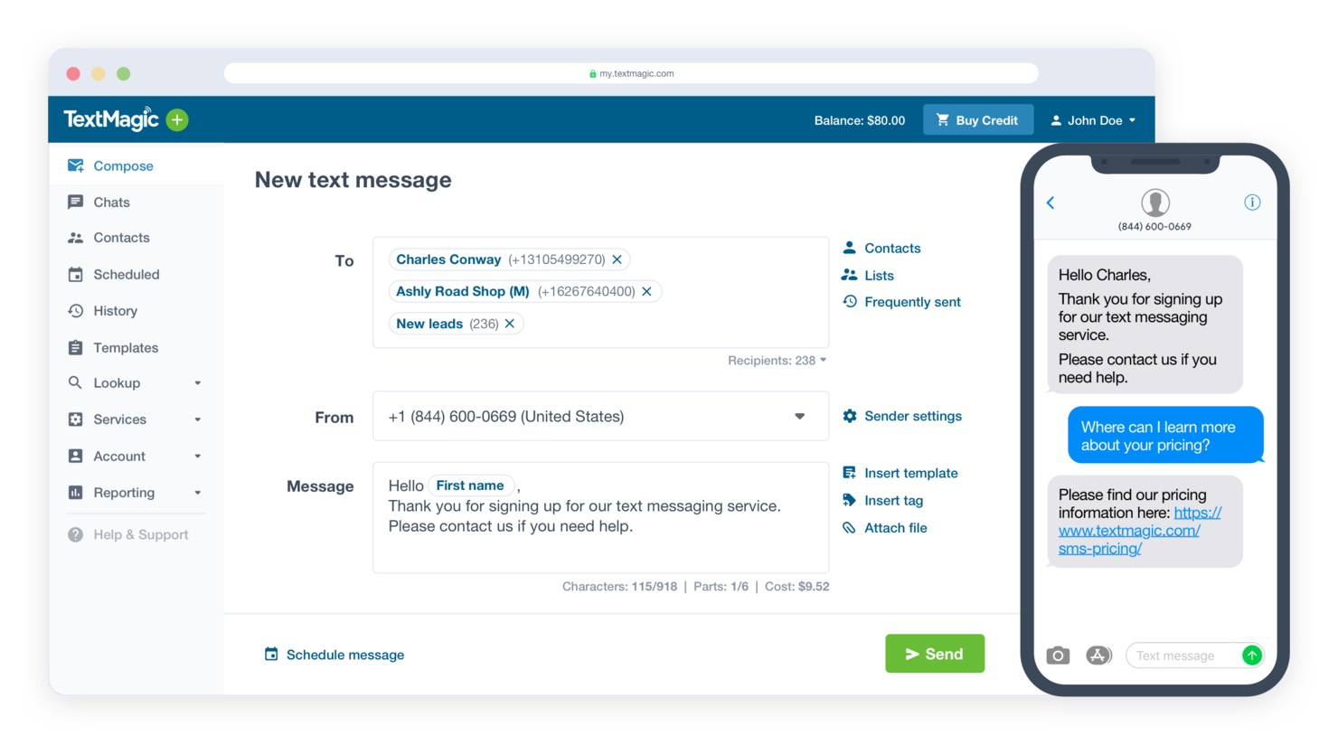 Textmagic screenshot - 23 Best Ecommerce Marketing Tools for Growth 2026