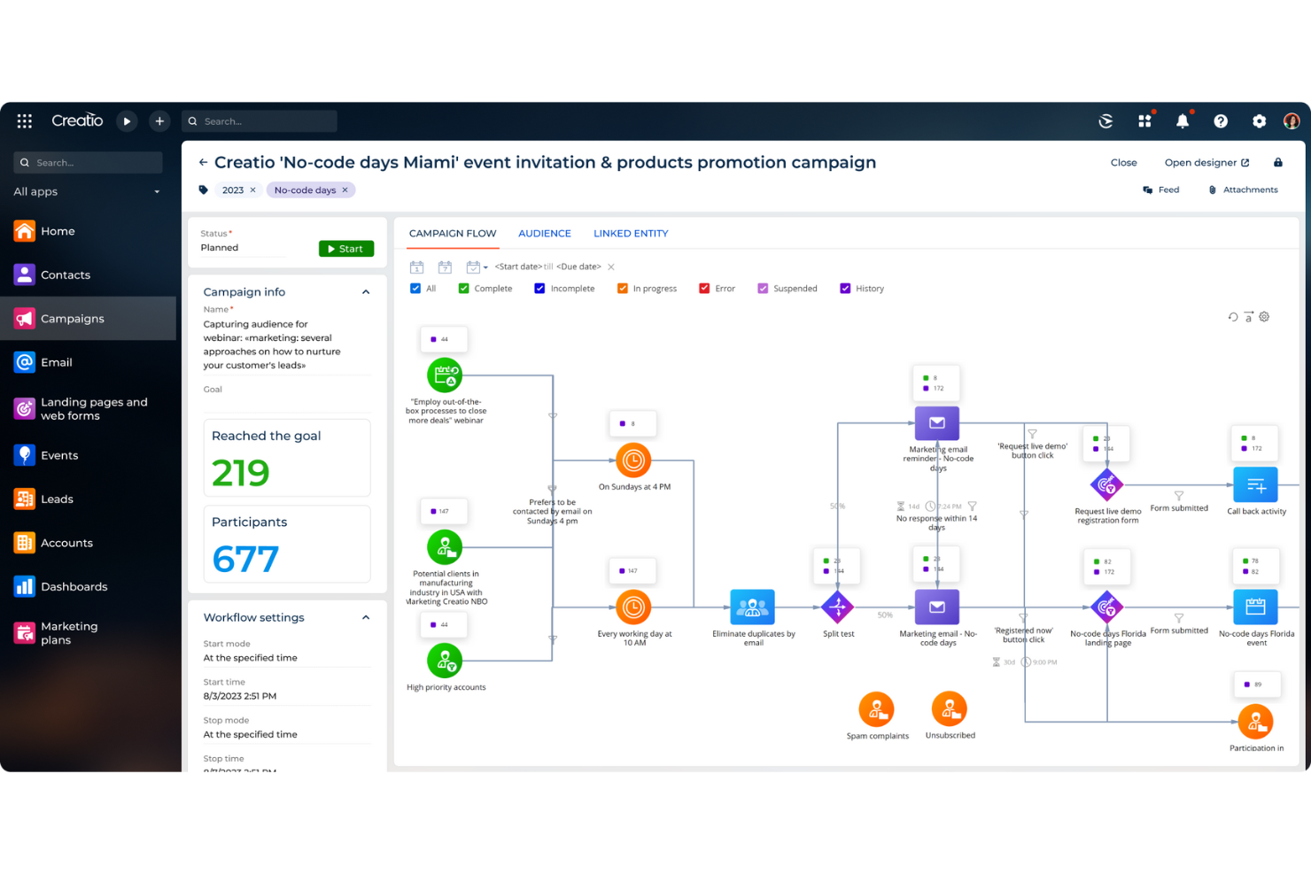 Creatio CRM screenshot - 20 Best Email Marketing Platforms for Ecommerce in 2026