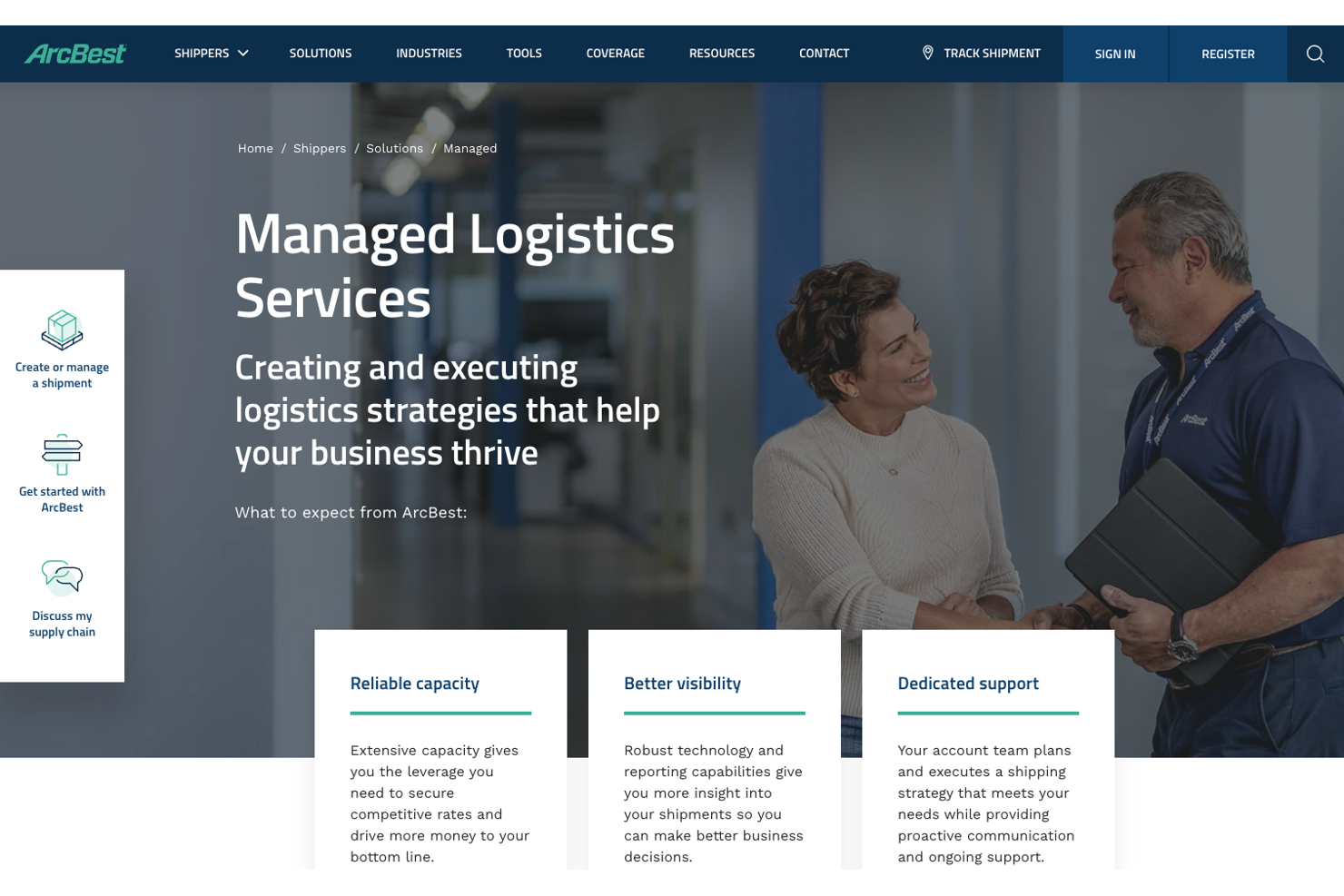 ArcBest screenshot - 25 Best 3PL Companies for Ecommerce in 2026