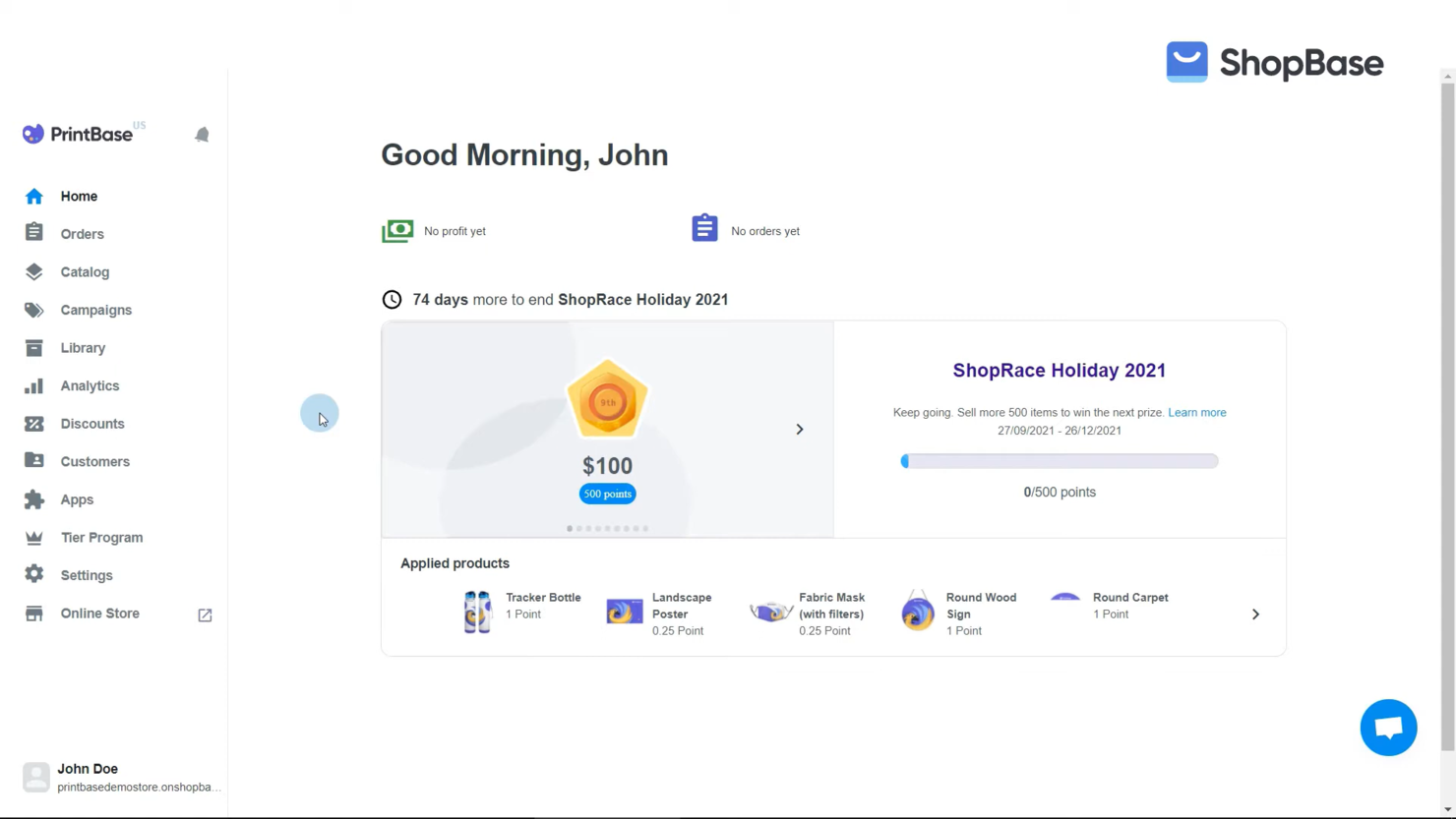 ShopBase screenshot - 22 Best Ecommerce Platform For Nonprofits Reviewed For 2026