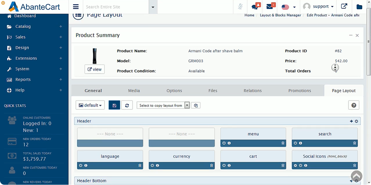 AbanteCart screenshot - 20 Best Ecommerce Platform For Clothing Reviewed In 2026