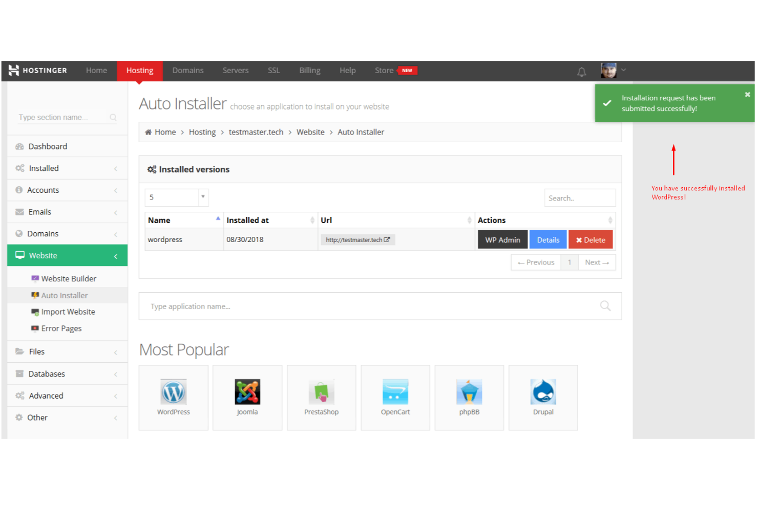 Hostinger screenshot - The 20 Best Squarespace Alternatives, Reviewed &amp; Compared for 2026