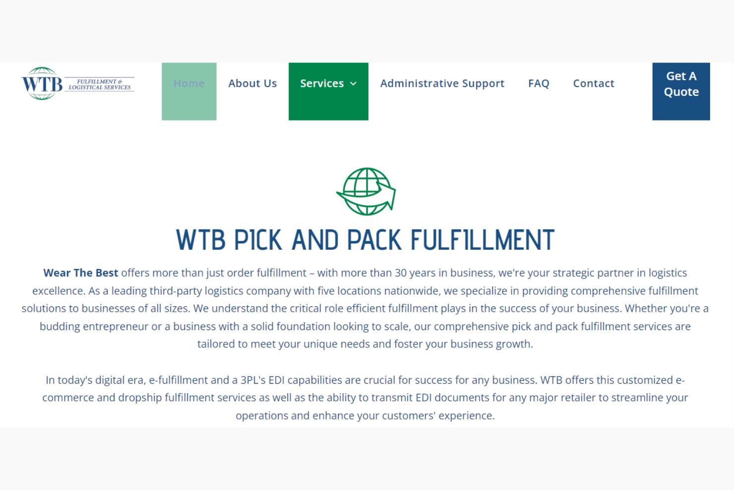 WTB Logistics screenshot - The 36 Best Pick and Pack Fulfillment Services, Ranked & Reviewed for 2026