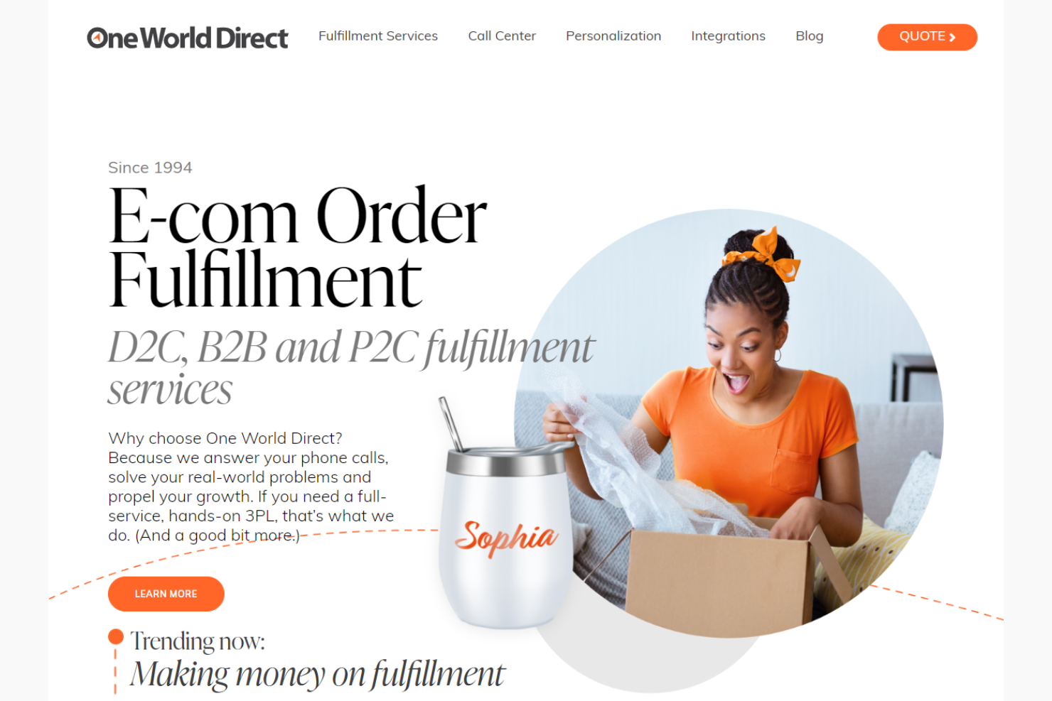 OWD (One World Direct) screenshot - The 34 Best Kitting and Fulfillment Services, Ranked & Reviewed for 2026