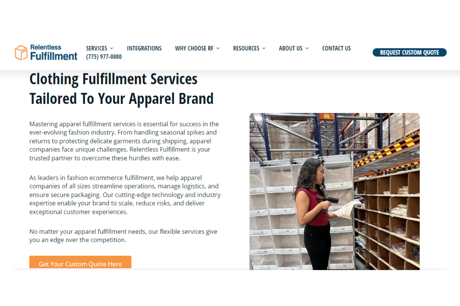 Relentless Fulfillment screenshot - The 27 Best Apparel Fulfillment Services, Ranked & Reviewed for 2026