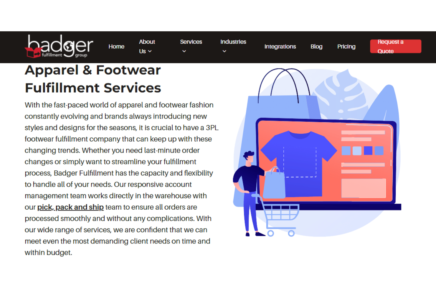 Badger Fulfillment Group screenshot - The 27 Best Apparel Fulfillment Services, Ranked &amp; Reviewed for 2025