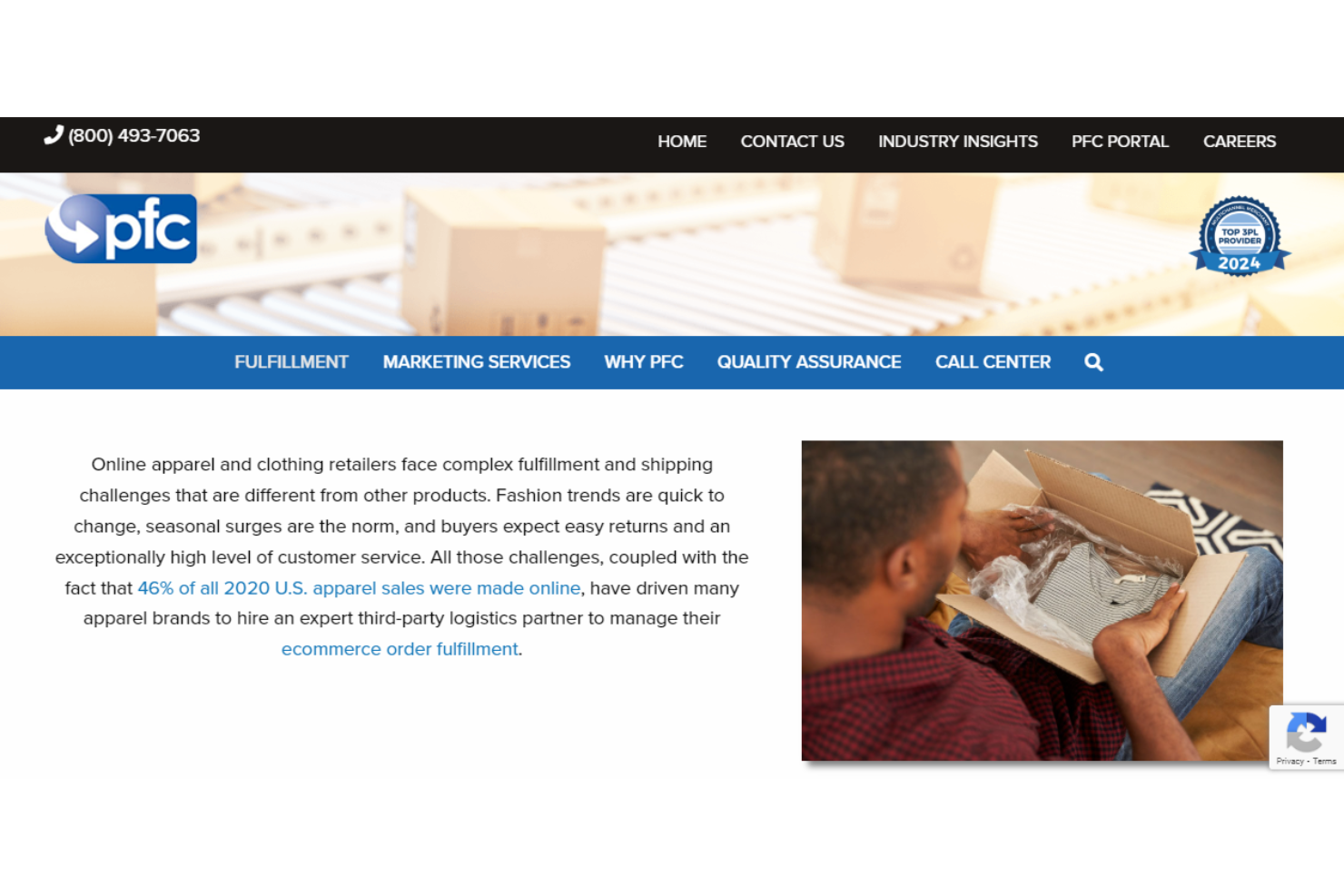 PFC Fulfillment screenshot - The 27 Best Apparel Fulfillment Services, Ranked & Reviewed for 2026