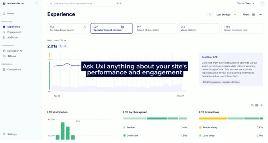 Navigation UI by Uxify screenshot - 18 Best AI E-commerce Tools Reviewed in 2026
