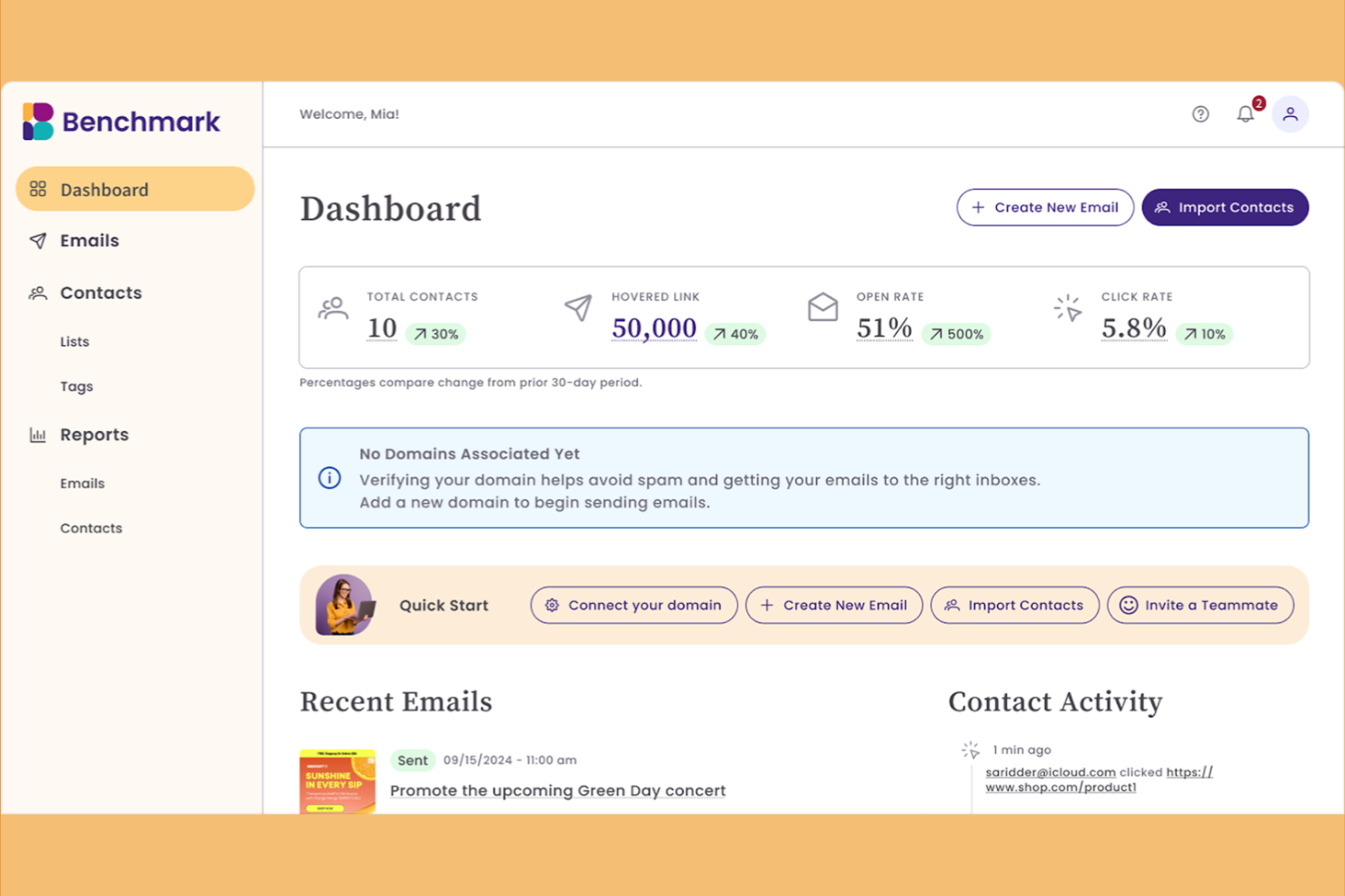 Benchmark Email screenshot - 15 Best AWeber Alternatives for 2026 With Top Features and Benefits