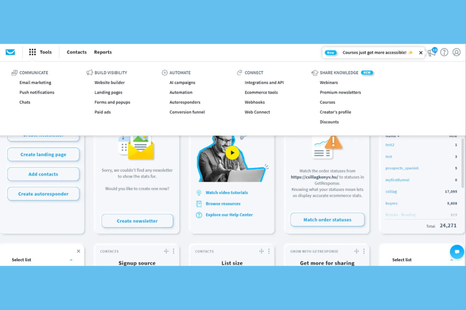 GetResponse screenshot - 15 Best AWeber Alternatives for 2026 With Top Features and Benefits