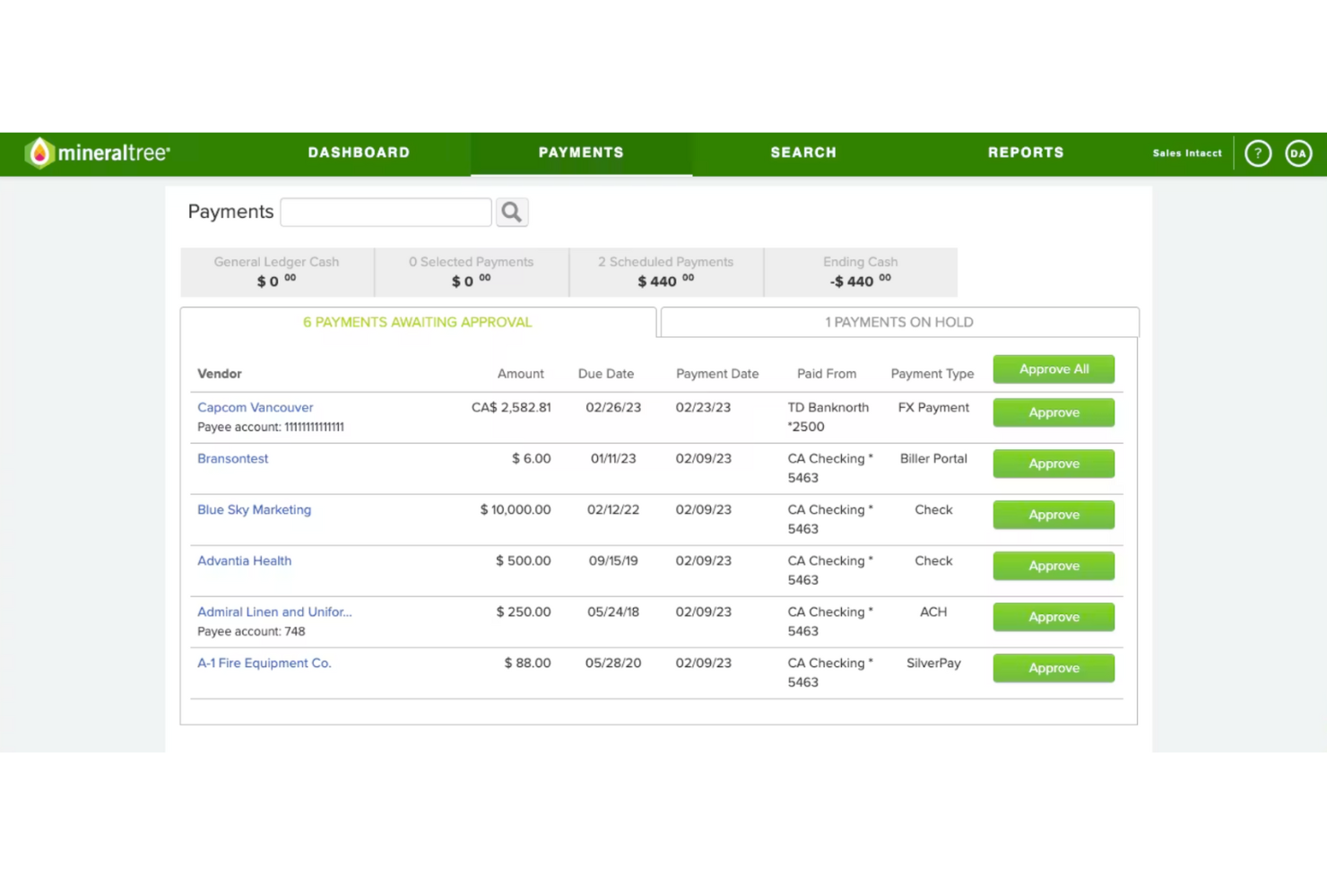 MineralTree screenshot - 19 B2B Payment Solutions for 2026