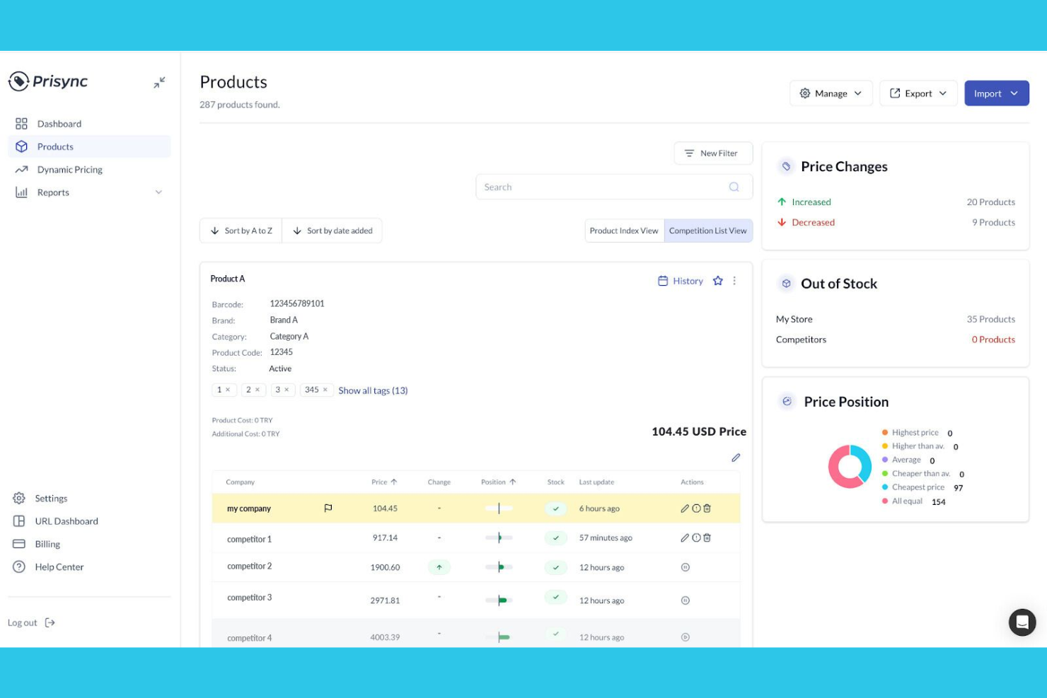 Prisync screenshot - 15 MAP Price Monitoring Software Picked for 2026