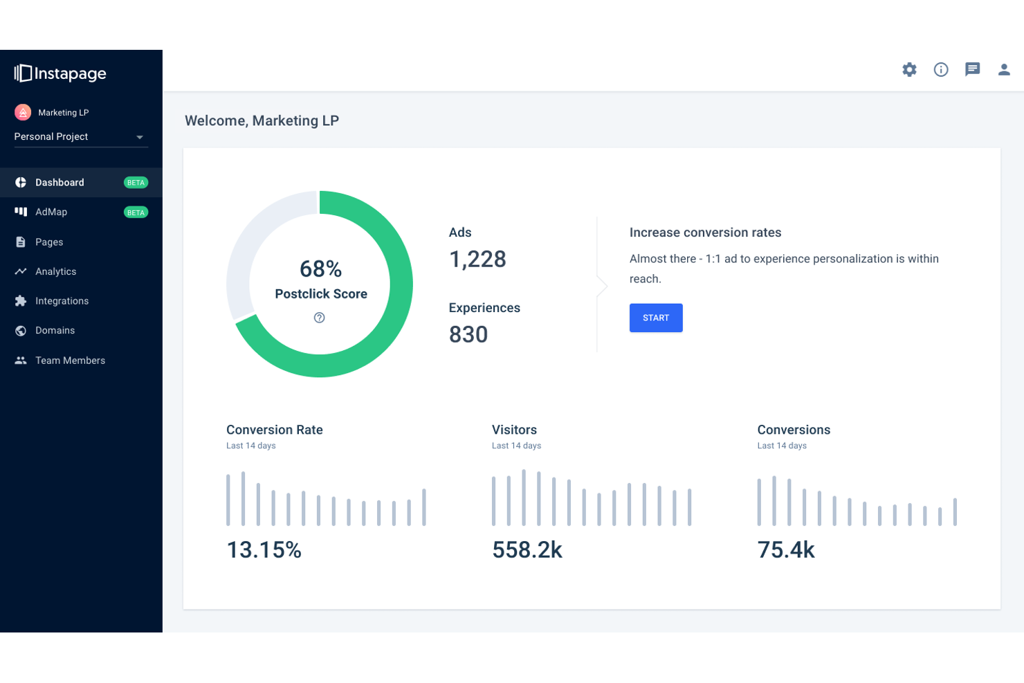 Instapage screenshot - 12 Leadpages Alternatives for 2026