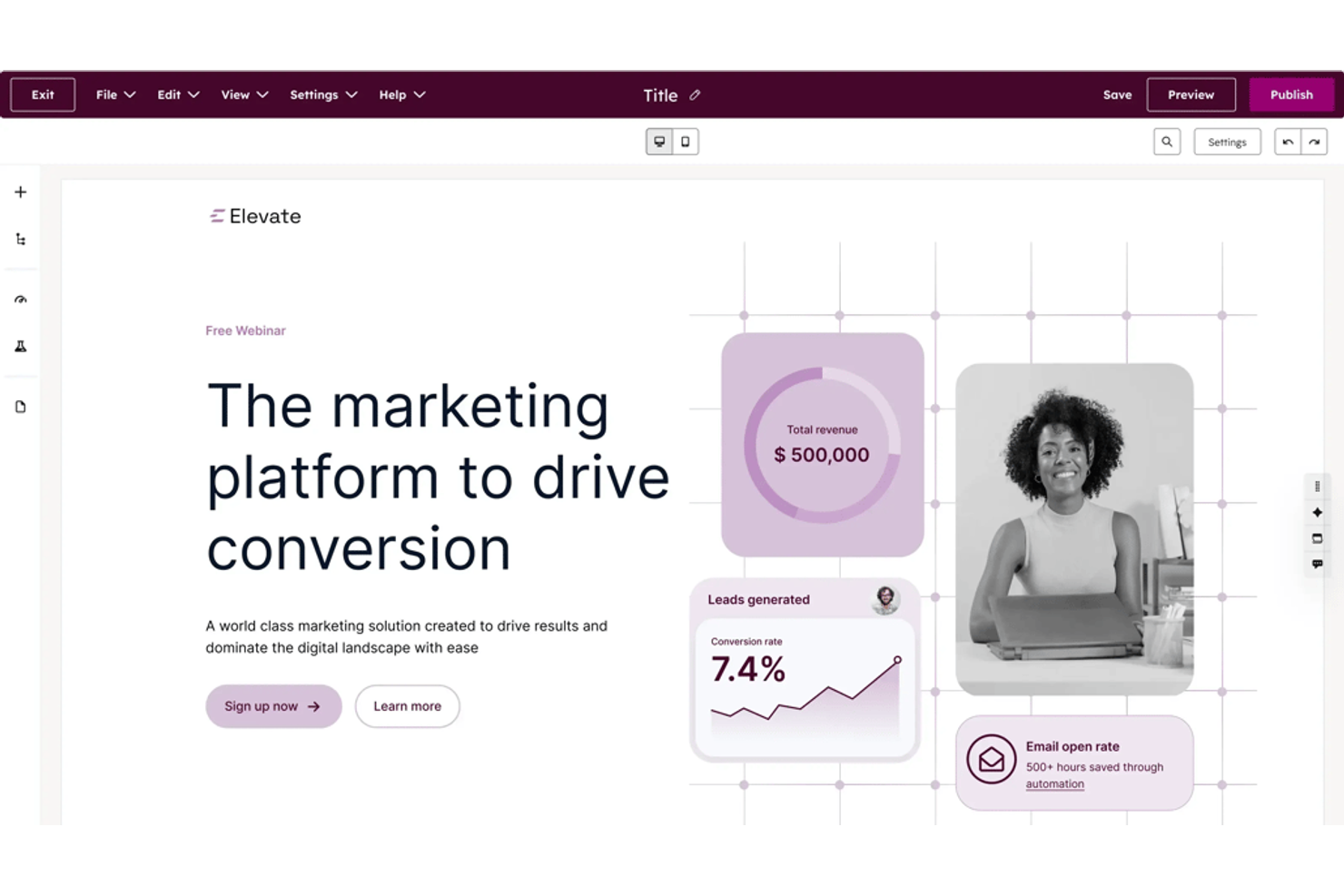 HubSpot screenshot - 13 Best Free Landing Page Builder for 2026