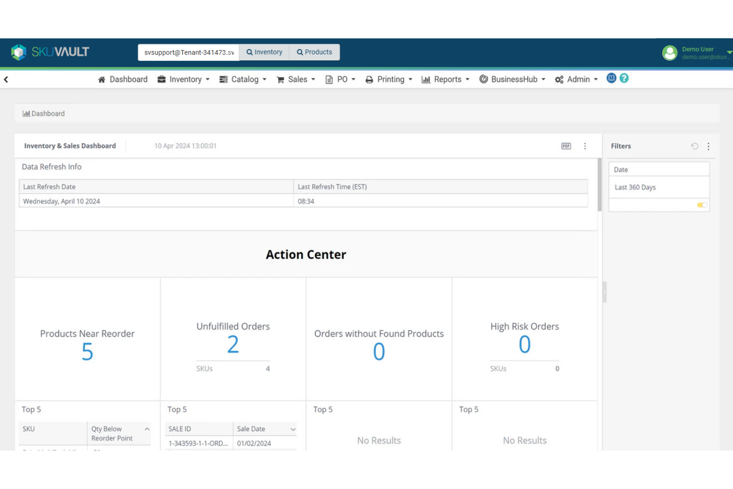 SkuVault Core streamlines warehouse inventory tracking and order accuracy.