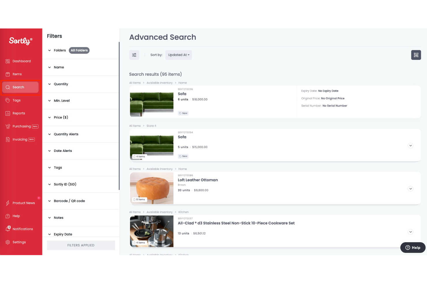 Sortly is an easy-to-use inventory tool for tracking items visually.
