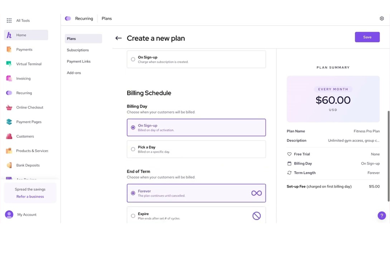 Helcim centralizes payments, subscriptions, and billing management tools.