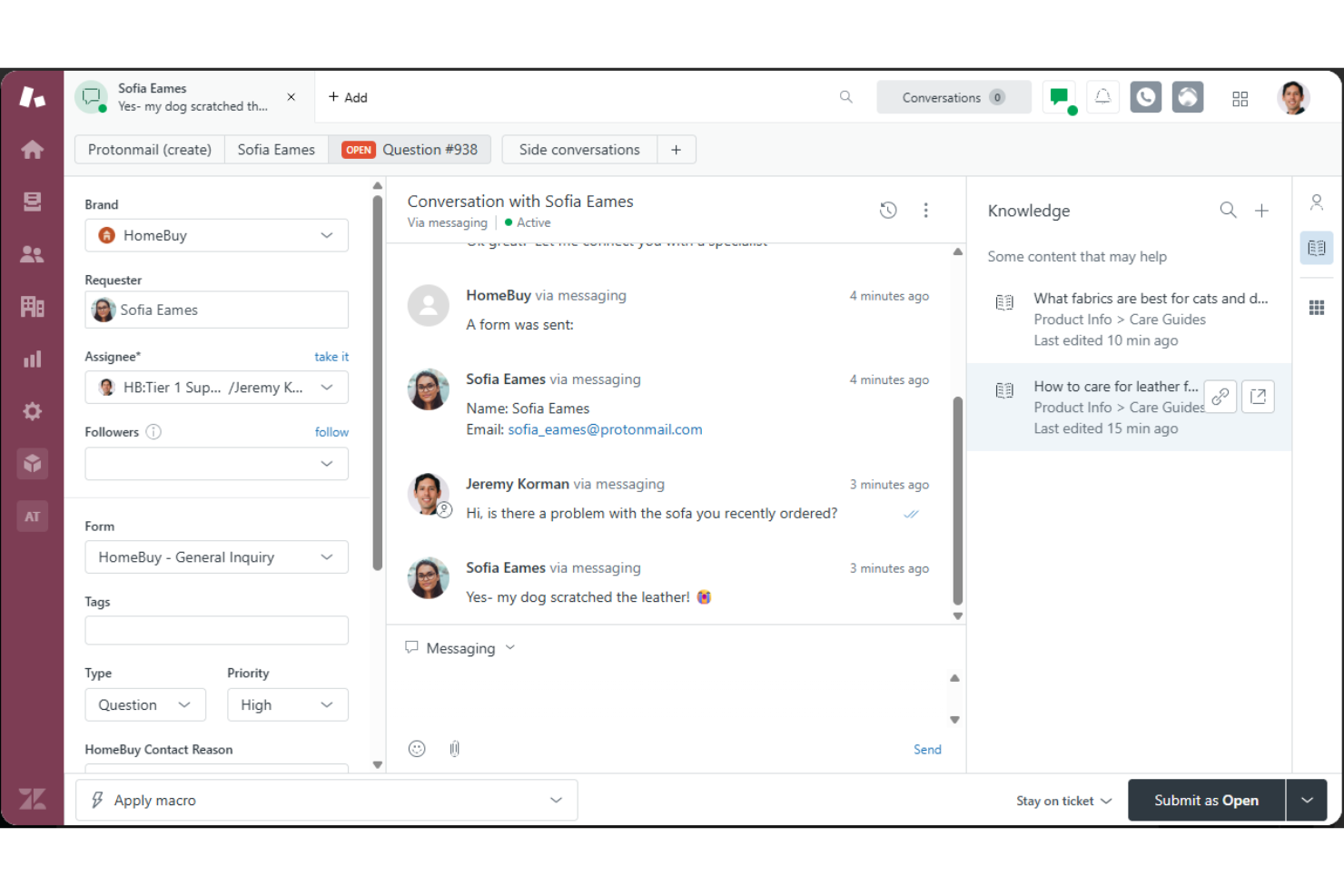 Zendesk centralizes ecommerce support with omnichannel tickets and automation.