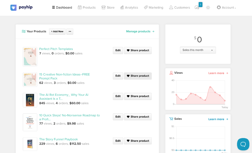 Payhip is a platform for selling digital products via a simple online store.
