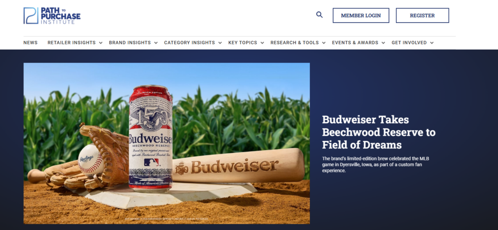 Path to Purchase Institute homepage featuring retail and brand content
