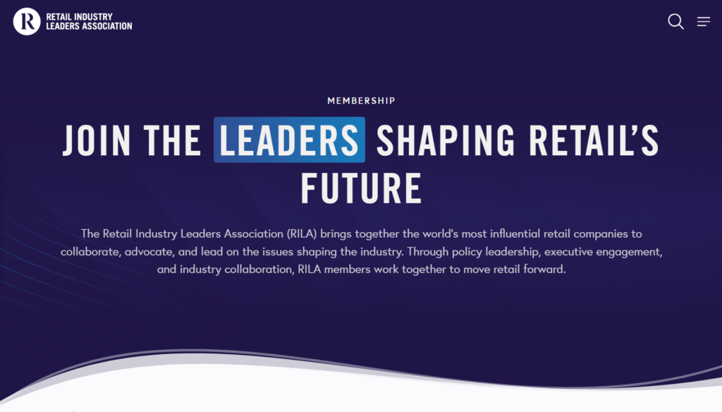 RILA membership page inviting retail leaders to join its industry network