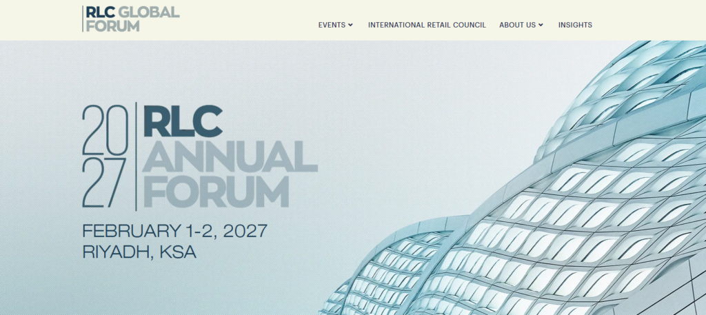 RLC Global Forum homepage promoting its 2027 annual gathering in Riyadh