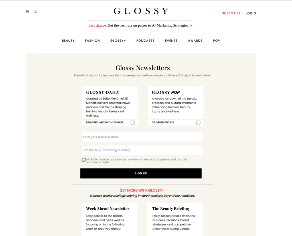 Glossy newsletters