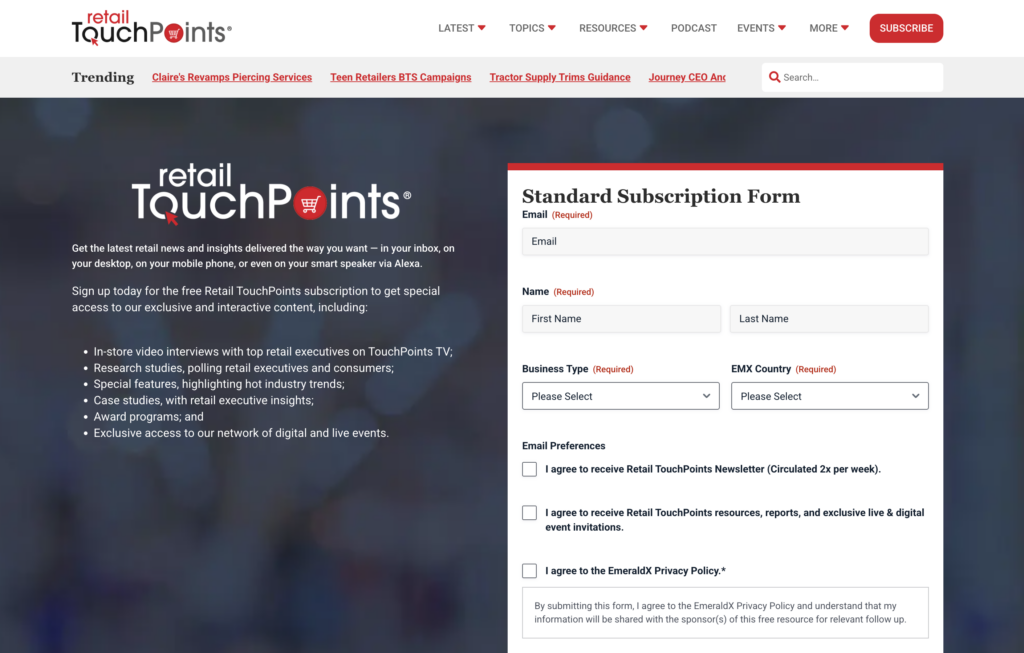 Retail TouchPoints newsletters
