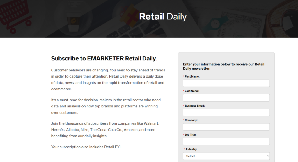 Newsletter EMARKETER Retail Daily