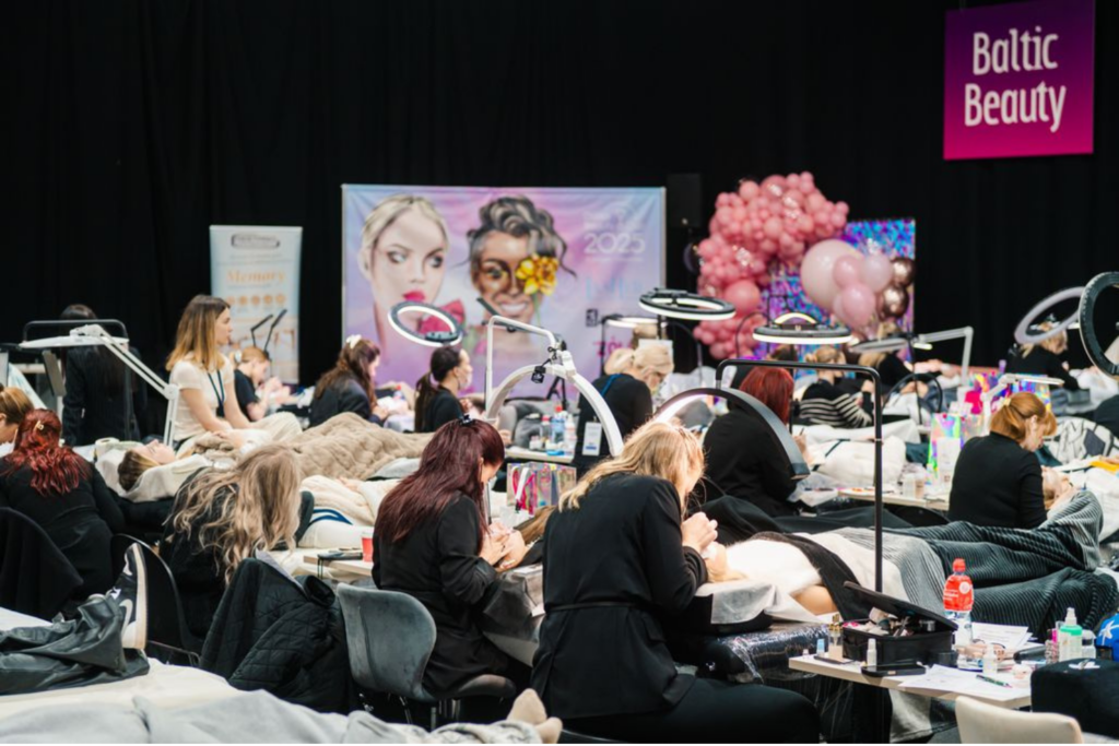 Beauty professionals performing treatments and demonstrations at Baltic Beauty 2025