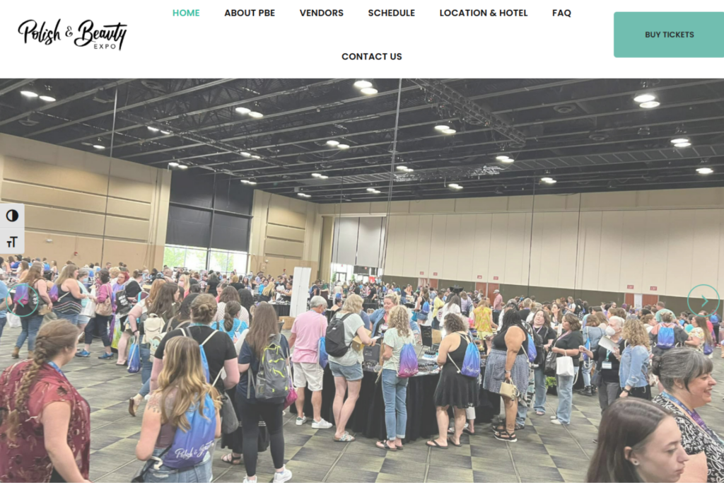 Attendees exploring exhibits at Polish &amp; Beauty Expo