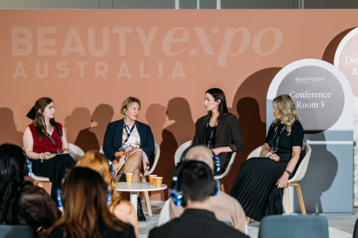 A group panelist at the Beauty Expo Australia