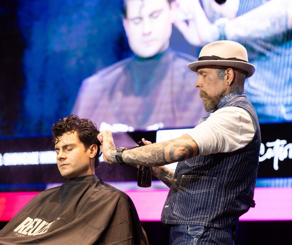 A live demonstration of barbering at the Hair Festival Sydney