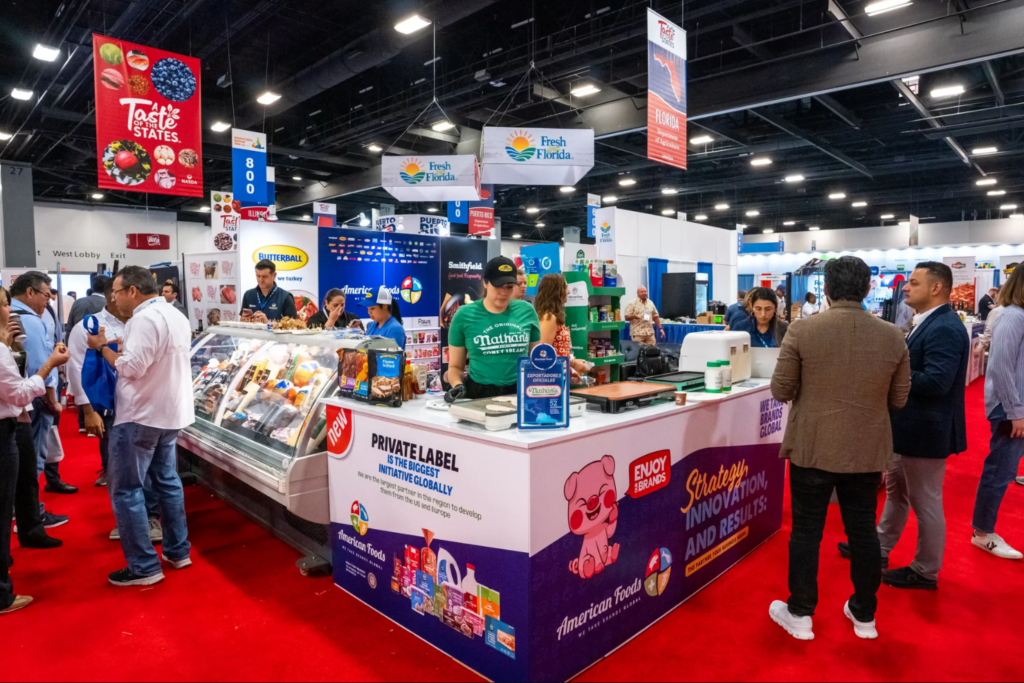 Americas Food & Beverage Show exhibition with food industry exhibitors