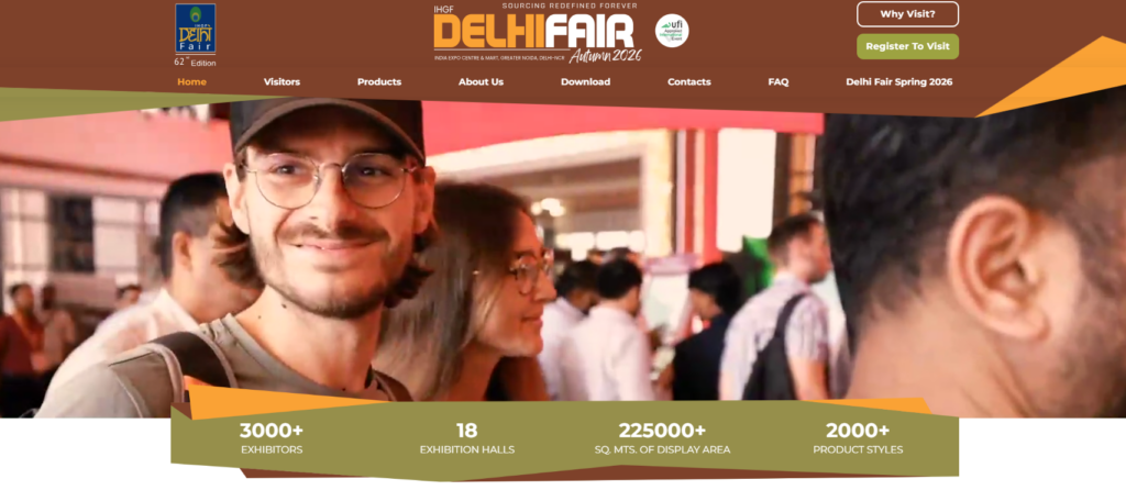 Capture d’écran du site web IHGF Delhi Fair