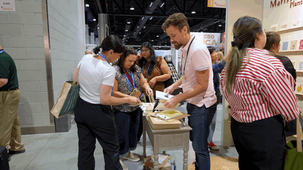 Buyers exploring one of the booths at the 2025 Las Vegas Market trade show