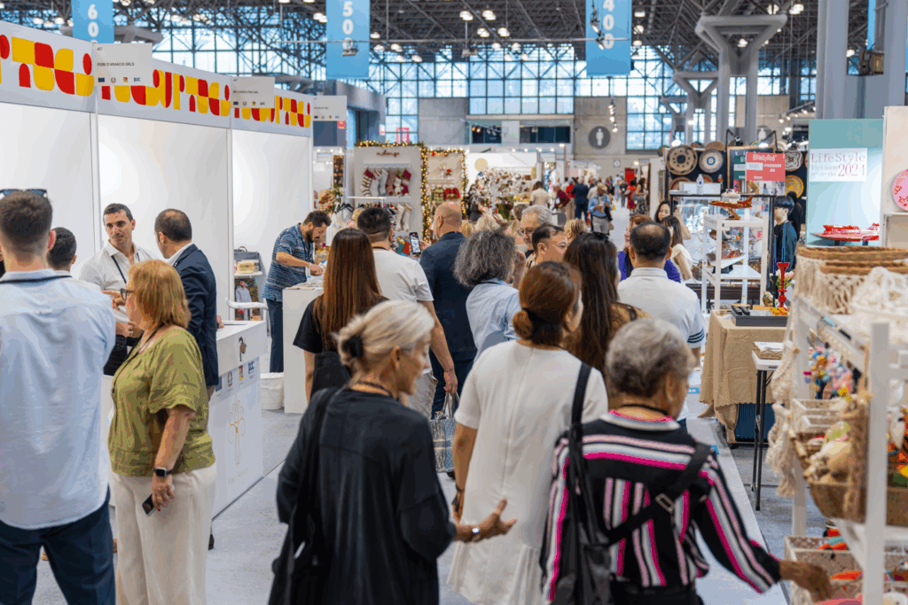 Participants at the trade floor of the NY NOW Winter 2025 Market