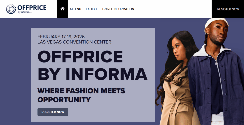 Screenshot of the OFFPRICE Show 2026 landing page