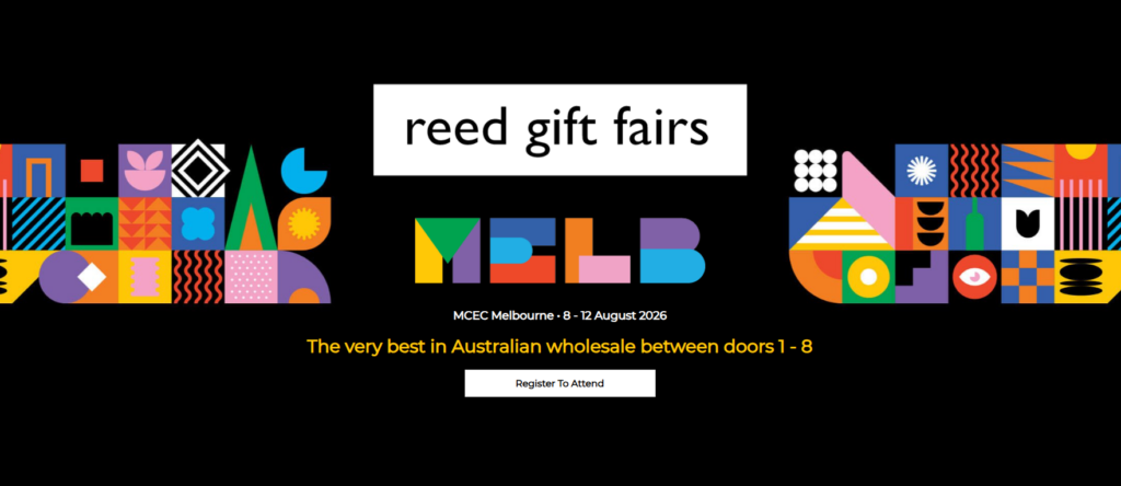 La bannière du site web Reed Gift Fairs Melbourne
