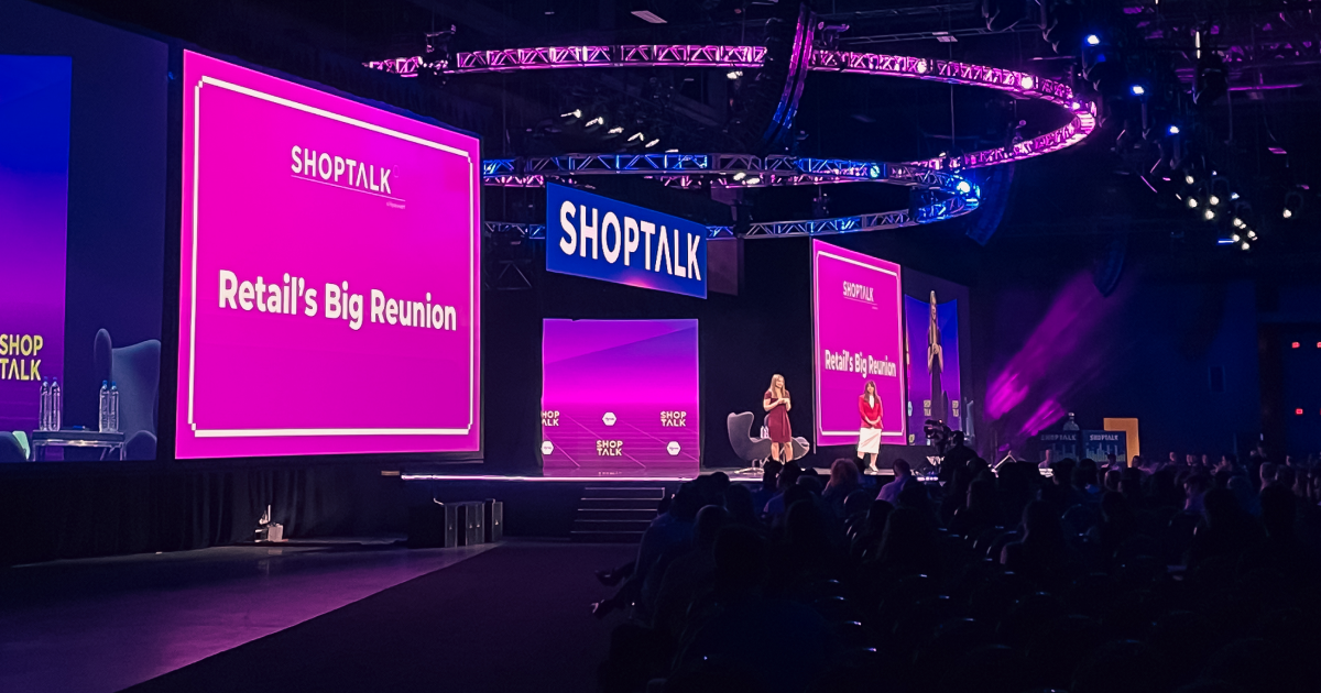 Speakers presenting on the main stage at Shoptalk