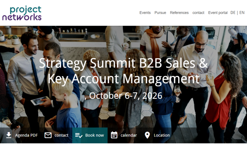 Strategy Summit B2B Sales &amp; Key Account Management website page screenshot