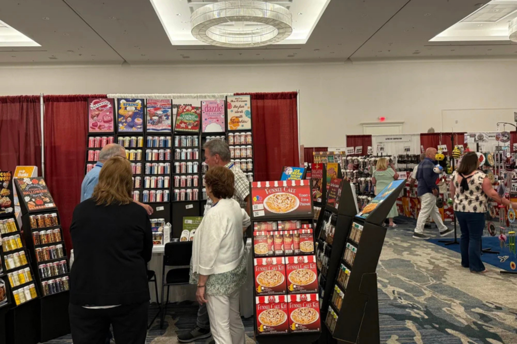 Exhibitor's booth at the 2025 Supermarket Representatives Inc., a merchandising trade shows