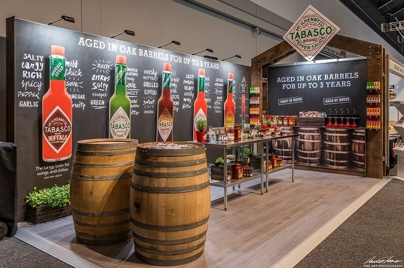 Tabasco's exhibitor booth at the Great Food Expo