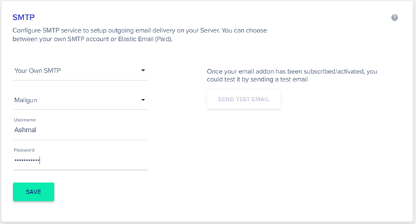 Cloudways SMTP Screenshot