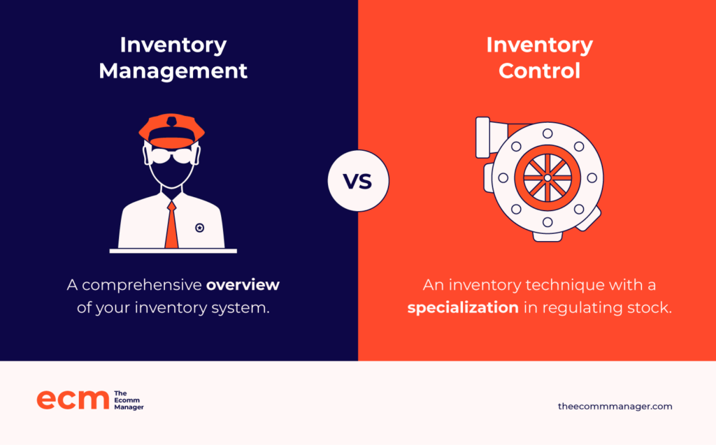 Inventory control vs inventory management infographic