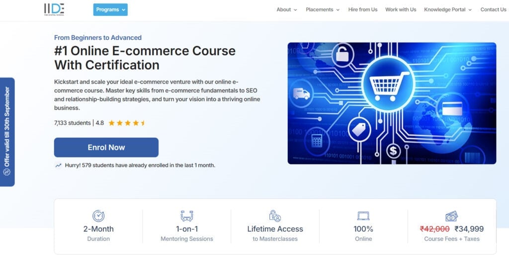Page course screenshot of Online E-Commerce Course with Certification