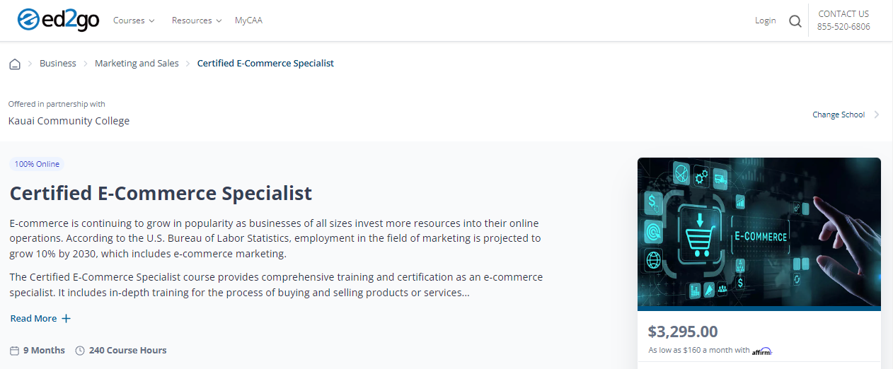 Certified E-Commerce Specialist, an ecommerce certifications