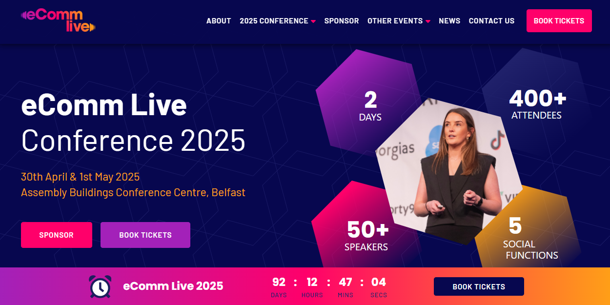 eComm Live Conference landing page screenshot