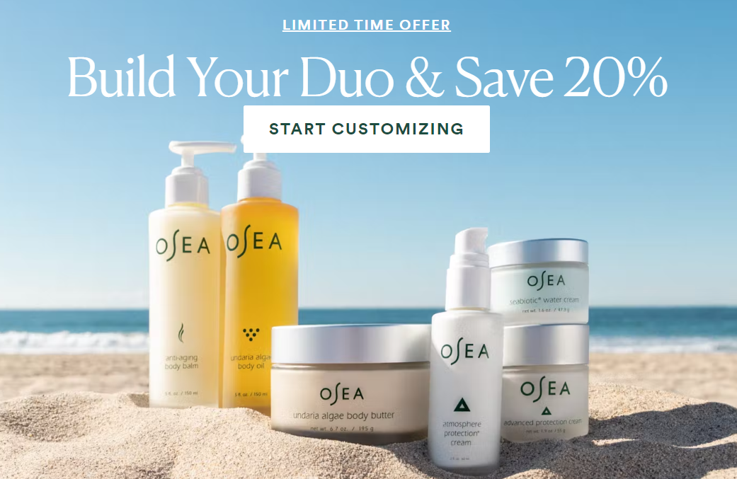 snapshot of Osea Malibu’s Valentine’s Day Promotion
